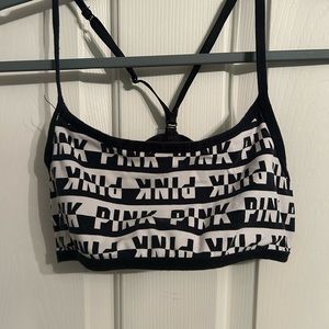 Pink blank and white bralette size small
